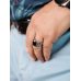 Кольцо с черным камнем агатом мужское